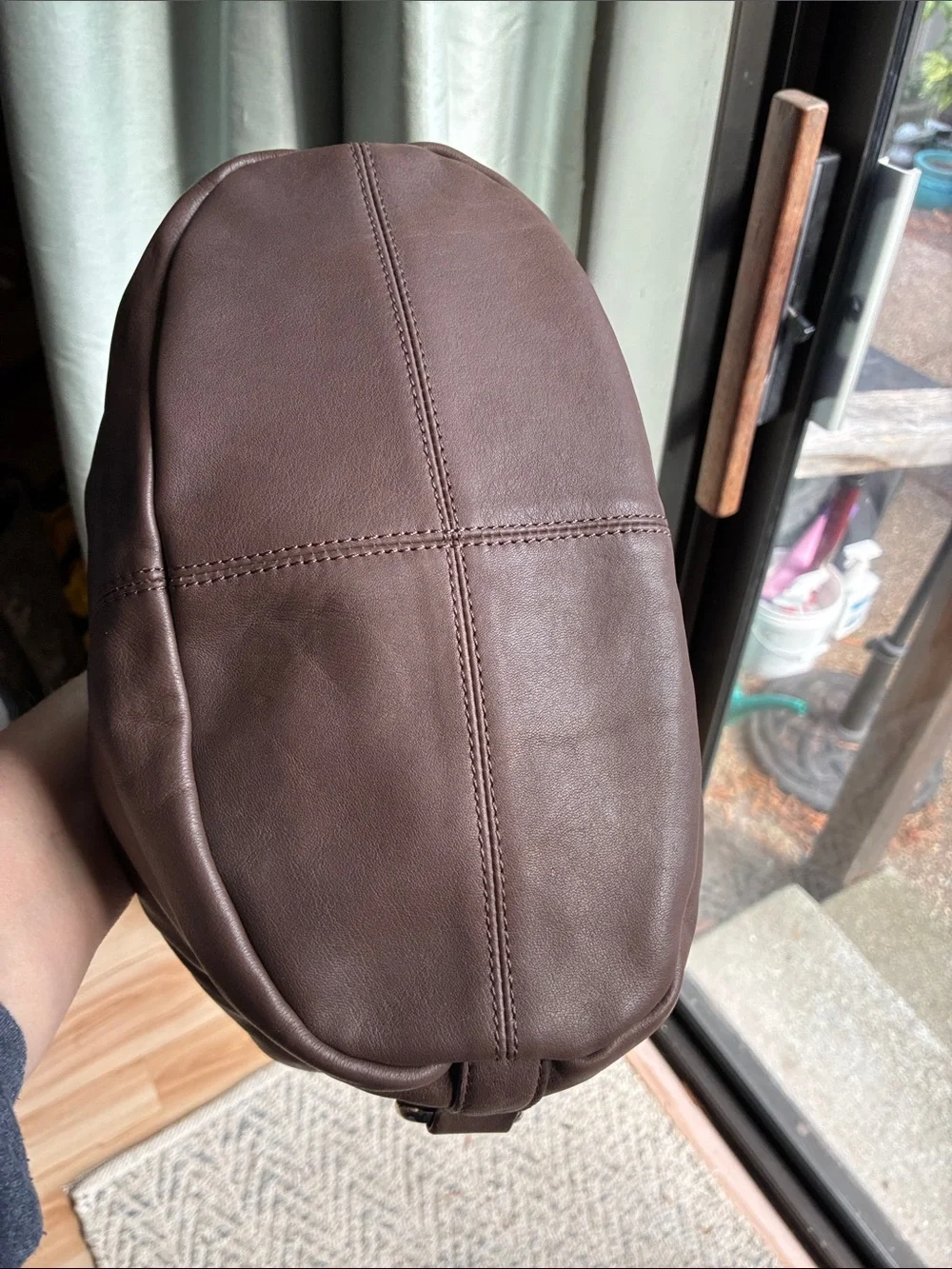 Tignanello Dark Brown Leather Hobo Shoulder Bag - excellent condition